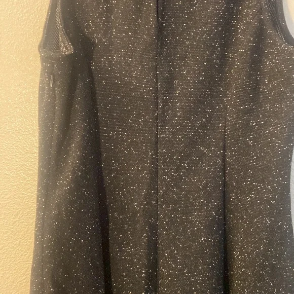 Old Navy Dress Sz L Black White Sleeveless Fit and Flare Textured Stretch Knit - Picture 8 of 10